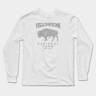 Yellowstone National Park Walking Bison Long Sleeve T-Shirt